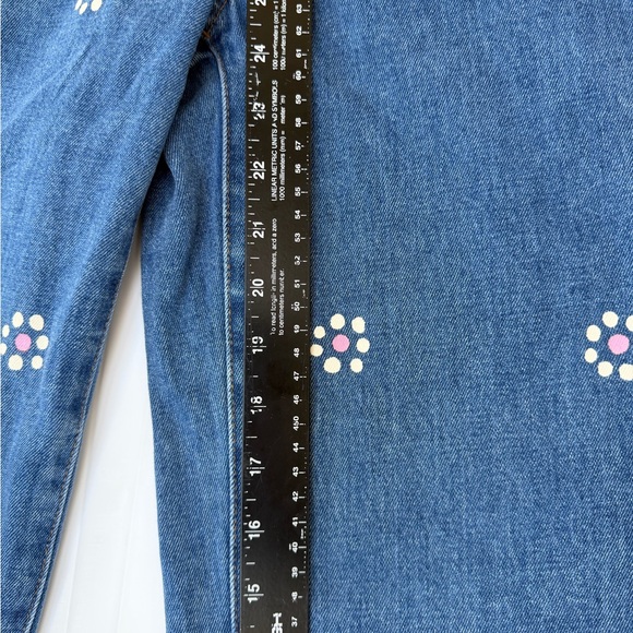 Madewell Perfect Vintage Wide Leg Crop Jeans Floral Size 27 - Picture 7 of 11